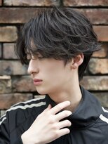 ルーシー 名古屋栄(LUCEY) センターパートフェザーパーマツイストスパイラルパーマメンズ