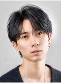 ツーブロックナチュラルダウンパーマシースルーマッシュ