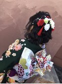 お着物にもハーフアップ☆