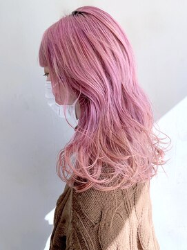 アルバム 銀座(ALBUM GINZA) ピンクロング_くびれヘアビタミンカラーメルティカラー_ba327372