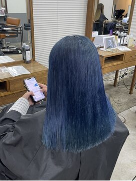 アジールヘア 北千住駅西口店(agir hair) 寒色系ライトブルーアッシュカラー 韓国ヘアスタイル