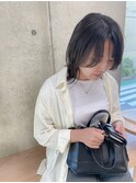 斜めバング/グレージュカラー/デザインカラー/シルキーベージュ