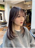 韓国インナーカラーボブ/ロングインナーカラーベージュ/髪質改善