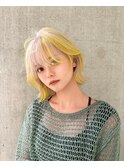 【イエロー×ルーツカラー】ブリーチデザインカラー