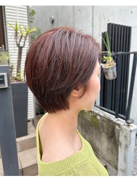 レオニード 表参道(LEONID) 岡田≫ハンサムショートボブ×オレンジブラウン