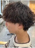 波巻きパーマメンズパーマメンズヘアツーブロックツイストパーマ