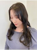 カーキグレージュ×韓国風ロングスタイル