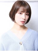 大人可愛い小顔美髪ツヤ髪モテ髪外ハネボブ小顔カットミニボブA1