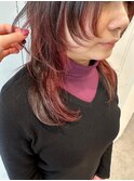 Say.ミディアムインナーカラーチェリーレッドワインレッド表参道