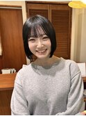 大宮韓国タッセルボブヘイリー切りっぱなし前下がりボブ20代30代