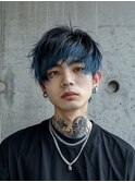 ブリーチ/スペインカール/スパイキーショート/ブルーブラック