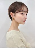 アプリコットオレンジくびれヘアハイライトカラー名古屋ショート