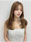 韓国くびれロング レイヤーオルチャン小顔前髪 艶髪