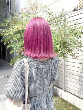 ロッカヘアエジェ(ROCCA hair eje.) ハイライトカラー大人かわいいビビッドピンク