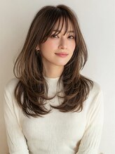 キオナ 勝どき(Kiona)&nbsp;ロングレイヤー/小顔見え/顔まわりカット/艶髪