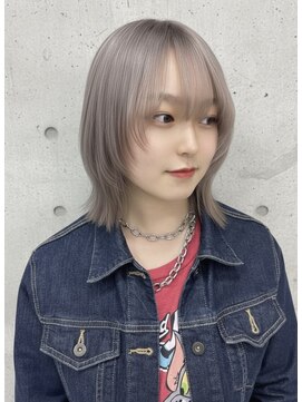 アジールヘア 東上野店(agir hair) 艶髪◎ミルクグレージュ レイヤーボブ くびれボブ30代 ブリーチ