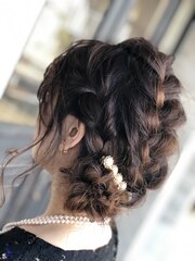 【結婚式ヘアセット】【三つ編み】【ヘアアレンジ】