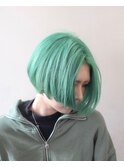 グリーン#ダブルカラー#ハンサムショート#ケアブリーチ#豊橋