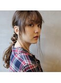 リボンたまねぎダウンスタイル　ヘアアレンジ　お呼ばれ☆