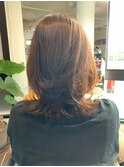 ひし形ミディ、外ハネミディアムボブ、ウルフレイヤー
