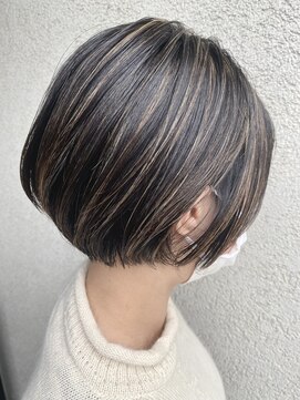 エイム ディクト ヘアー プロデュース(ame D.C.T HAIR PRODUCE) 『ame四日市』ショートボブ×ハイライトグレージュ