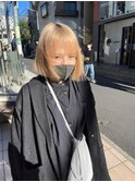 ホワイトグレージュ コンマヘア くすみブルー ダークアッシュ