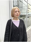 CAF FUKO/ホワイトベージュ/切りっぱなしボブ/大阪/心斎橋