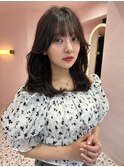 韓国ヘア/顔まわりレイヤーカット/前髪あり/