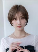 大人かわいい前髪セシルカットココアブラウンフリンジウェーブ