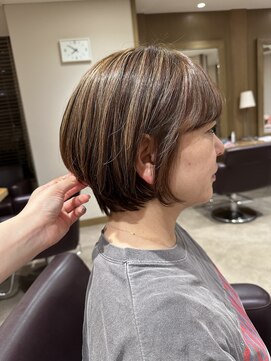 ユウヘアー 石川橋店(U Hair) ハイライト×ショートボブ/艶カラー
