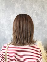 ヘアアンドメイク ムーア(Muuua) サンドベージュ＋ナチュラルハイライト＋外ハネボブ