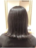 30代40代50代/黒髪スタイル/イヤリングカラー/外はねロブ