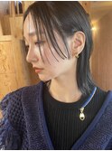 スリークな切りっぱなしボブ