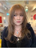 レイヤーカット　ハッシュレイヤー　ブラウンべージュ
