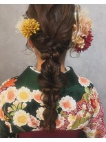 ウィスプ 赤羽店(wisp)&nbsp;華やかな和装ヘアアレンジ 編みおろしローポニー#2
