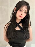 黒髪小顔ワンレンストレートレイヤー5110