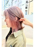 インナーカラー×ピンクベージュ
