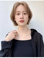 トルネード(TORNADO)&nbsp;外国人風ボブパーマ モカベージュカーテンバング海外ガールt1130