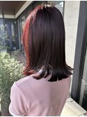 髪質改善カラーでワインレッド