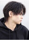 束感センターパートウルフ耳掛けショート韓国風カルマヘア