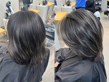 トゥイン 八王子(TWIN)の写真/白髪を活かすカラー提案！伸びても気にならない白髪ぼかしハイライト◎