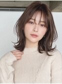 【顔タイプフェミニン20代】ショコラベージュ×くびれミディ