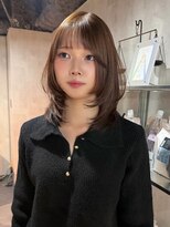 ラベル 渋谷(LAVEL) ミディアムレイヤーカットブラウンベージュハッシュカット渋谷