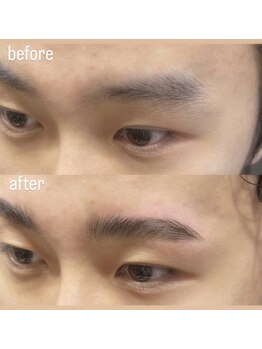 ヌーバイアンドライフ(NU. by and life)の写真/【できるメンズは細部まで妥協しない】前髪を上げたときに映える眉で、さらに洗練された印象に。