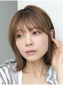 表参道酸性ストレート外ハネボブ髪質改善アッシュグレー30代