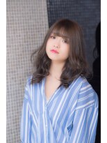 ロレ バトヘアー 下北沢(lore bat.hair)&nbsp;シースルーバングカジュアルミディ_ フォギーベージュ耳かけ