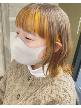 ガルボ ヘアー(garbo hair) #オレンジインナー　で#可愛く　イメチェンしちゃいましょ♪