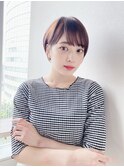 大人可愛いシフォンベージュショートヘア[銀座][パーソナル診断]