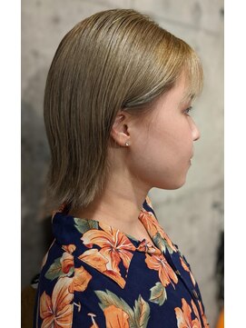 アズヘアー(A's HAIR) 新小岩20代30代外ハネボブ/ゴールドベージュ