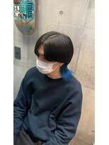 インク 渋谷(INK.)&nbsp;メンズマッシュウルフ×インナーアクアブルー